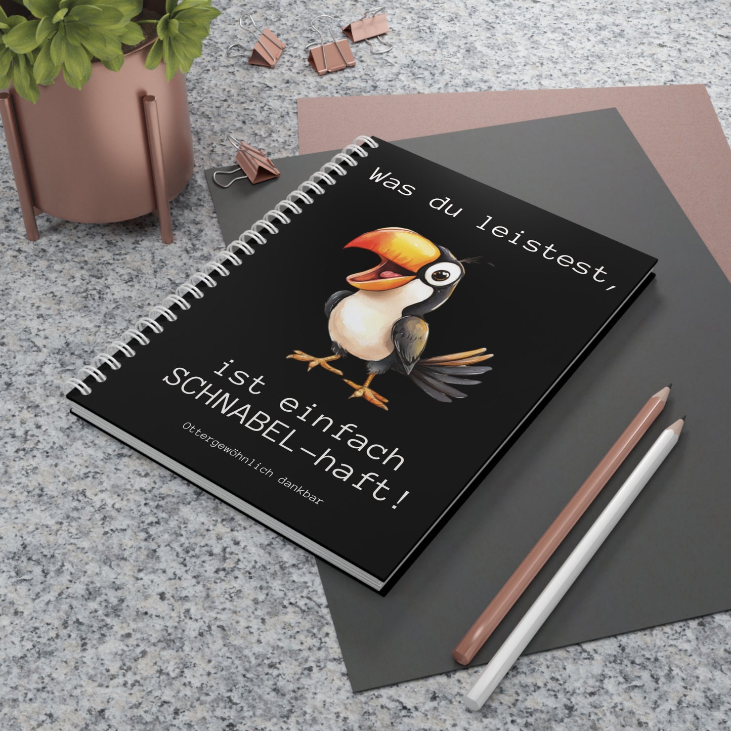 Notizbuch "Was du leistest, ist einfach SCHNABEL-haft!" - Schwarz