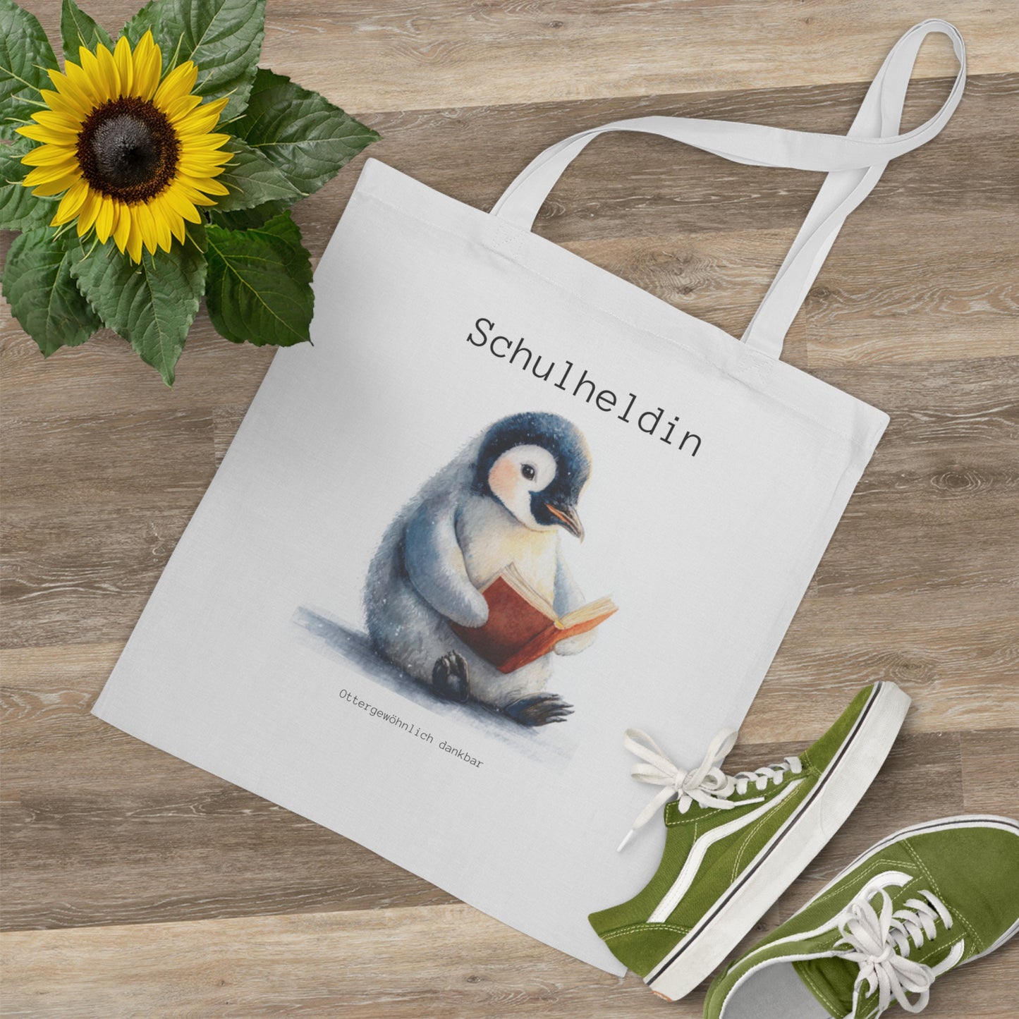 Jutebeutel "Schulheldin Pinguin"