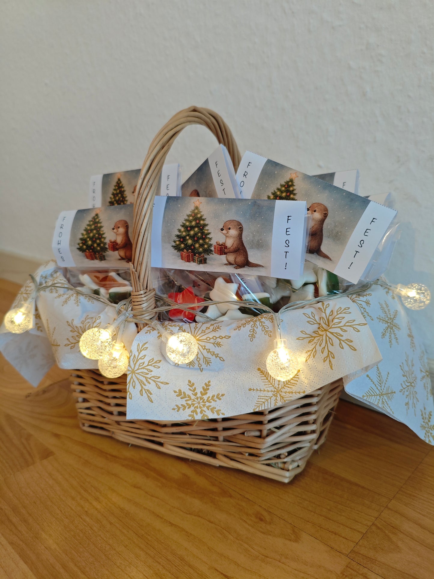 Bastelvorlage - Frohes Fest - Etiketten für Süßigkeitentüten - DIY - Bastelvorlage - Sofortdownload