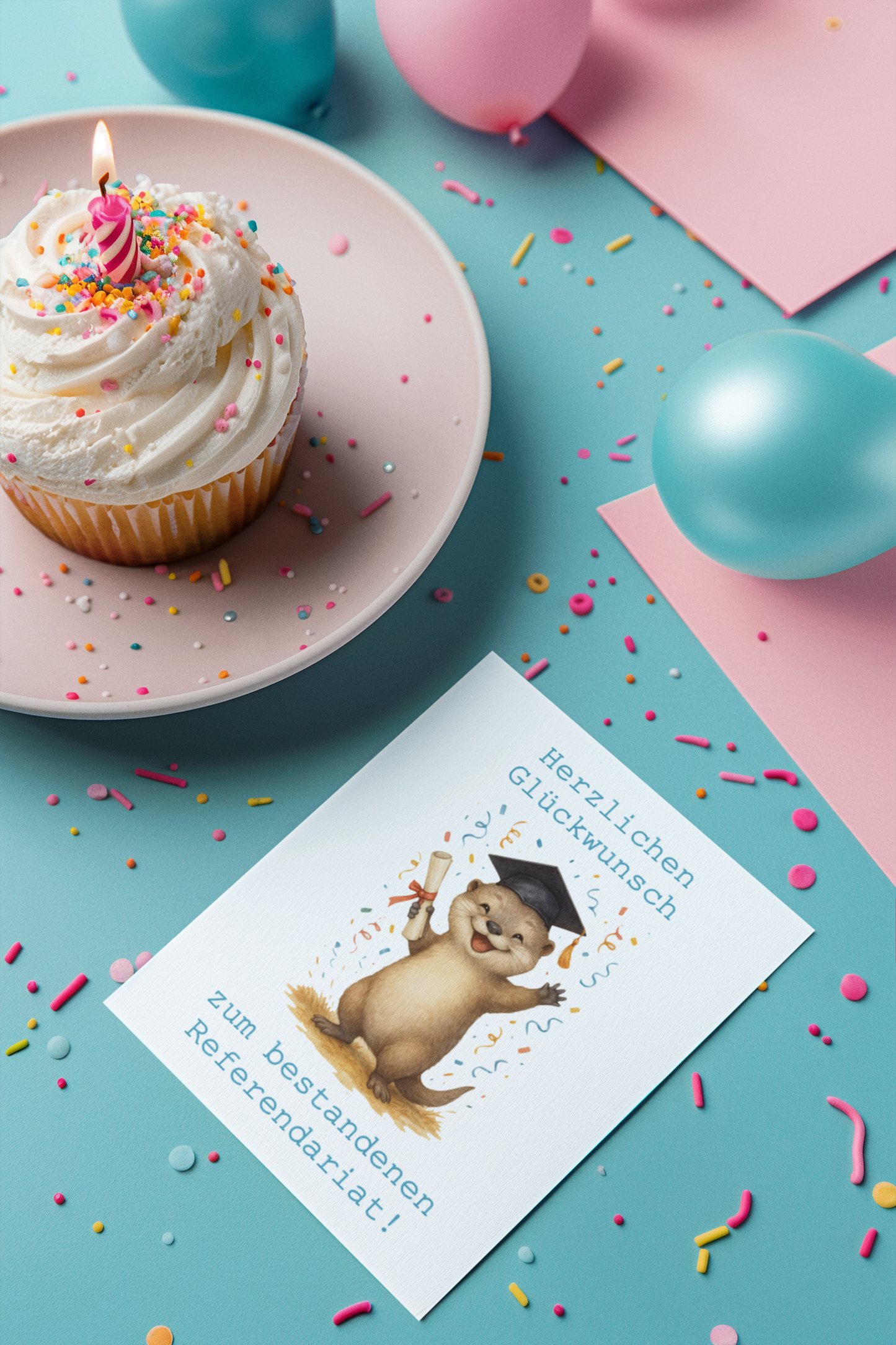 Glückwunschkarte Referendariat bestanden – Digitale Klappkarte PDF – Herzlichen Glückwunsch Lehrer / Lehrerin – Sofort-Download