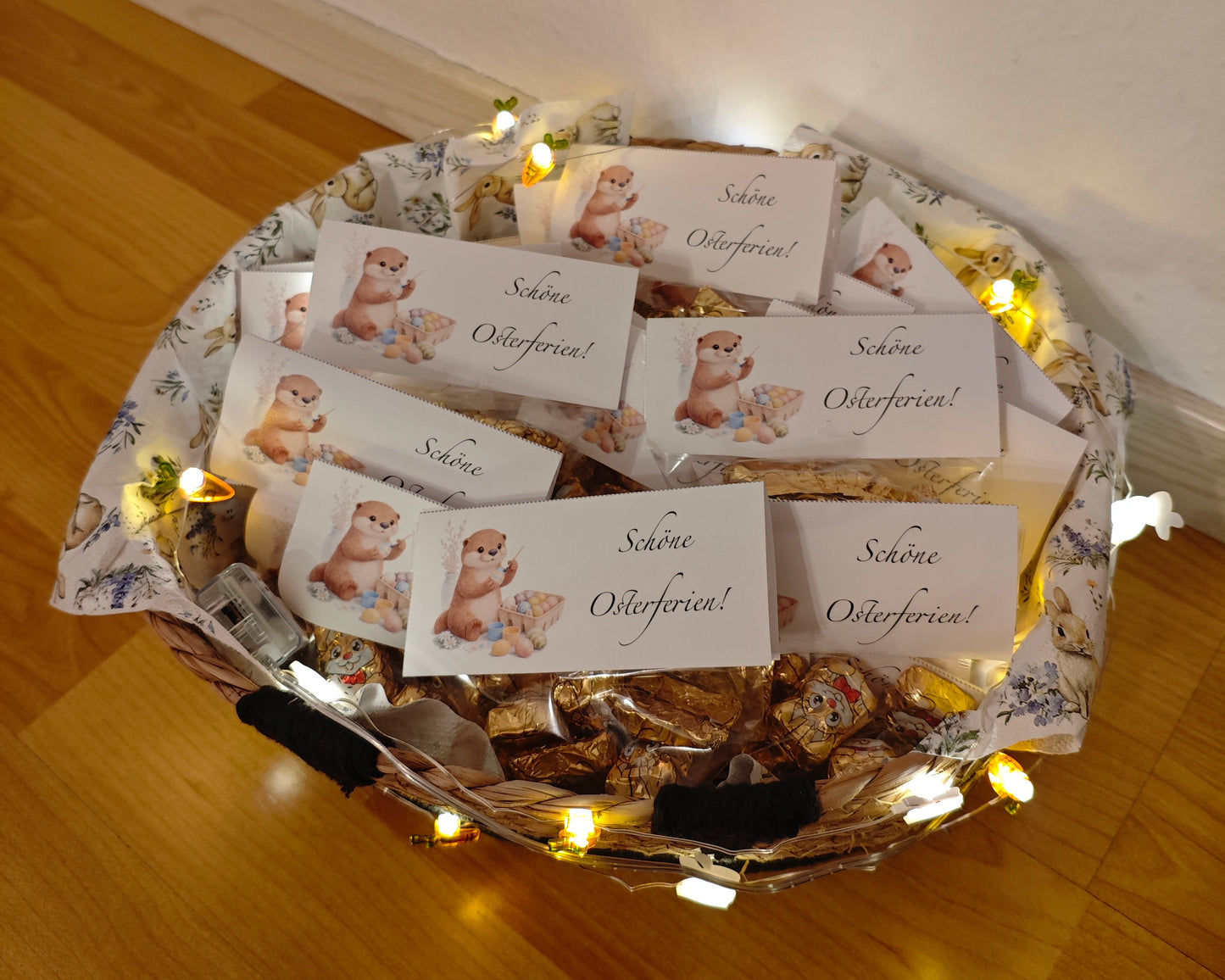 Bastelvorlage - Schöne Osterferien - Etiketten für Süßigkeitentüten - DIY - Sofortdownload