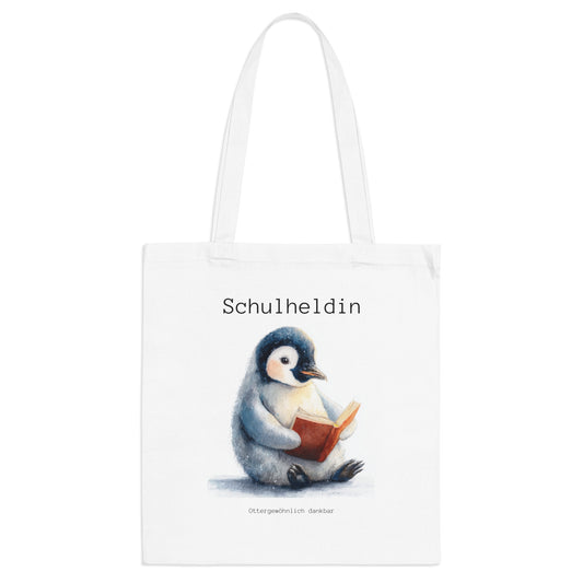 Jutebeutel "Schulheldin Pinguin"
