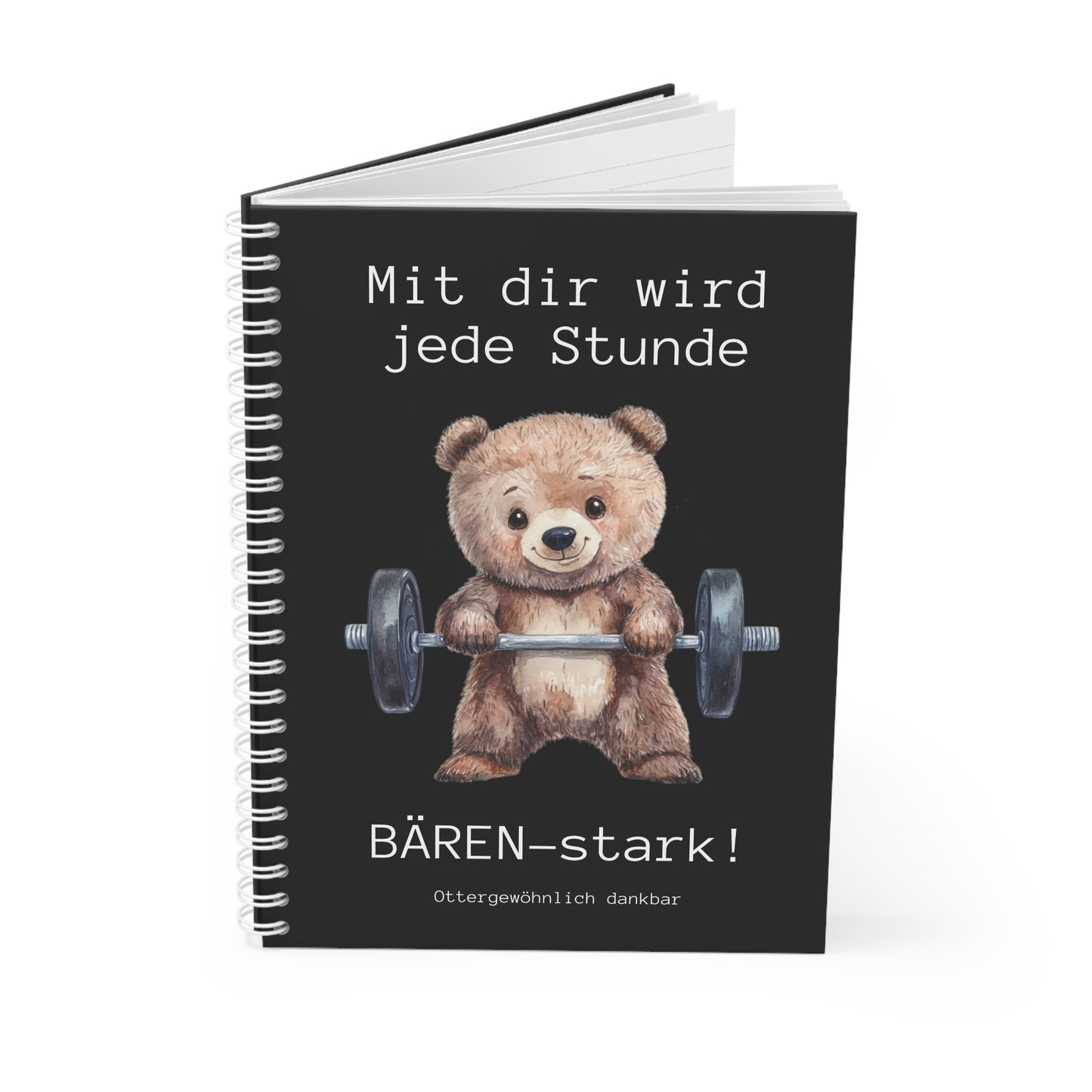 Notizbuch "Mit dir wird jede Stunde BÄREN-stark!" - Schwarz