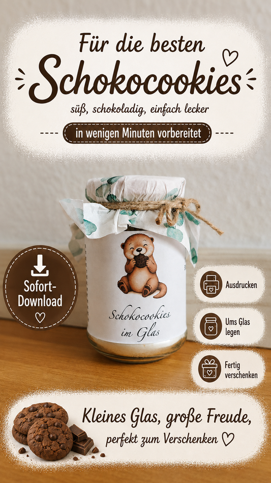Schokocookies im Glas - kleines Geschenk, große Freude!