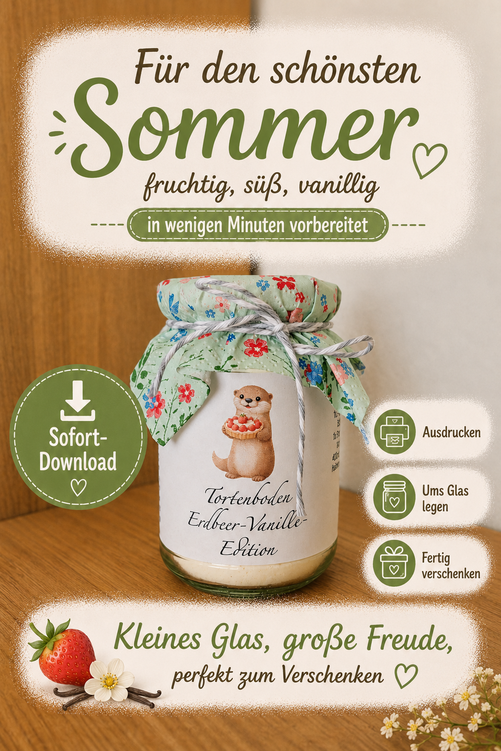 Tortenboden Erdbeer - frisches Geschenk