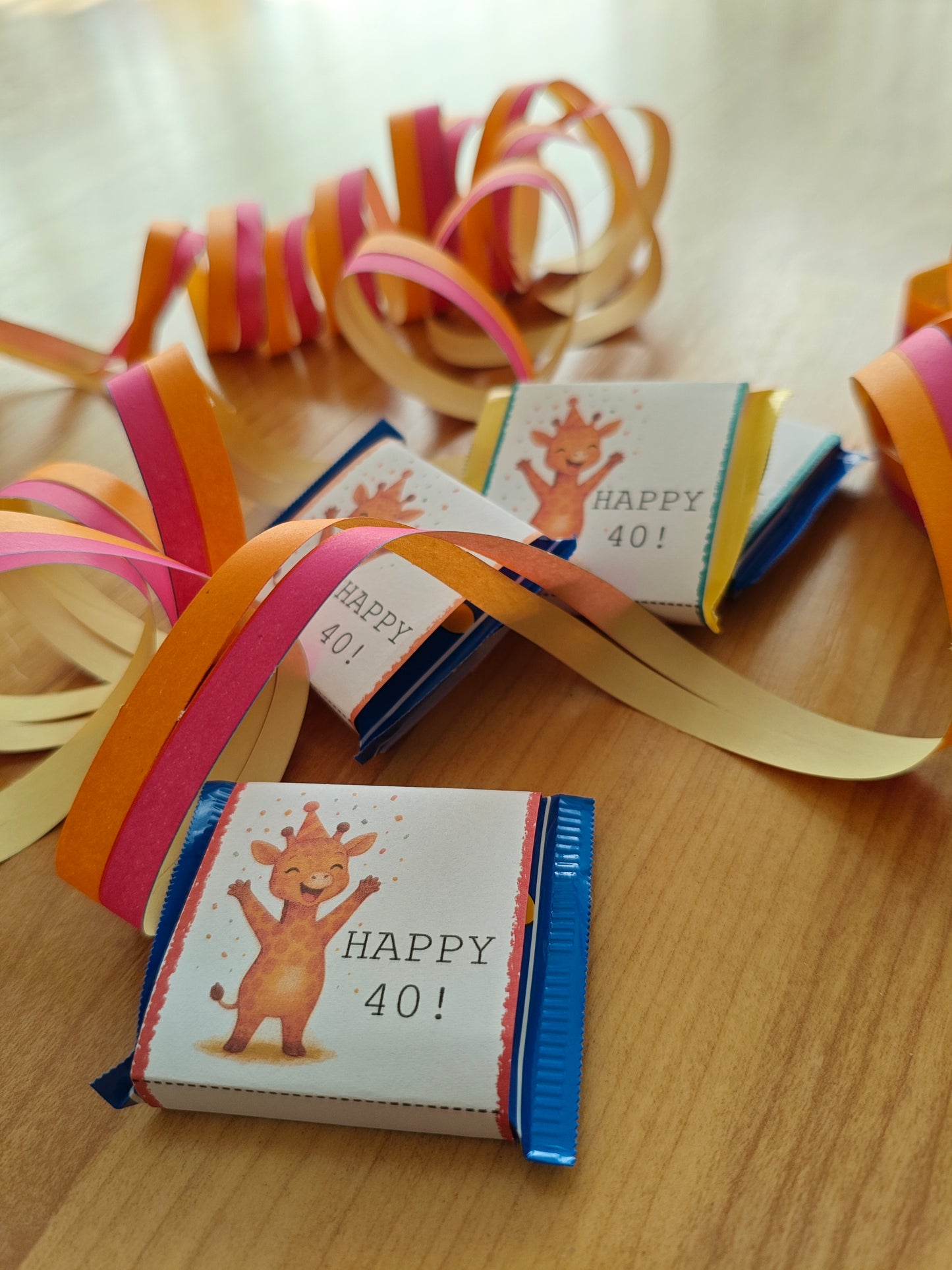 Happy 40 - DIY Bastelvorlage - Bandarole - Mini-Rittersport