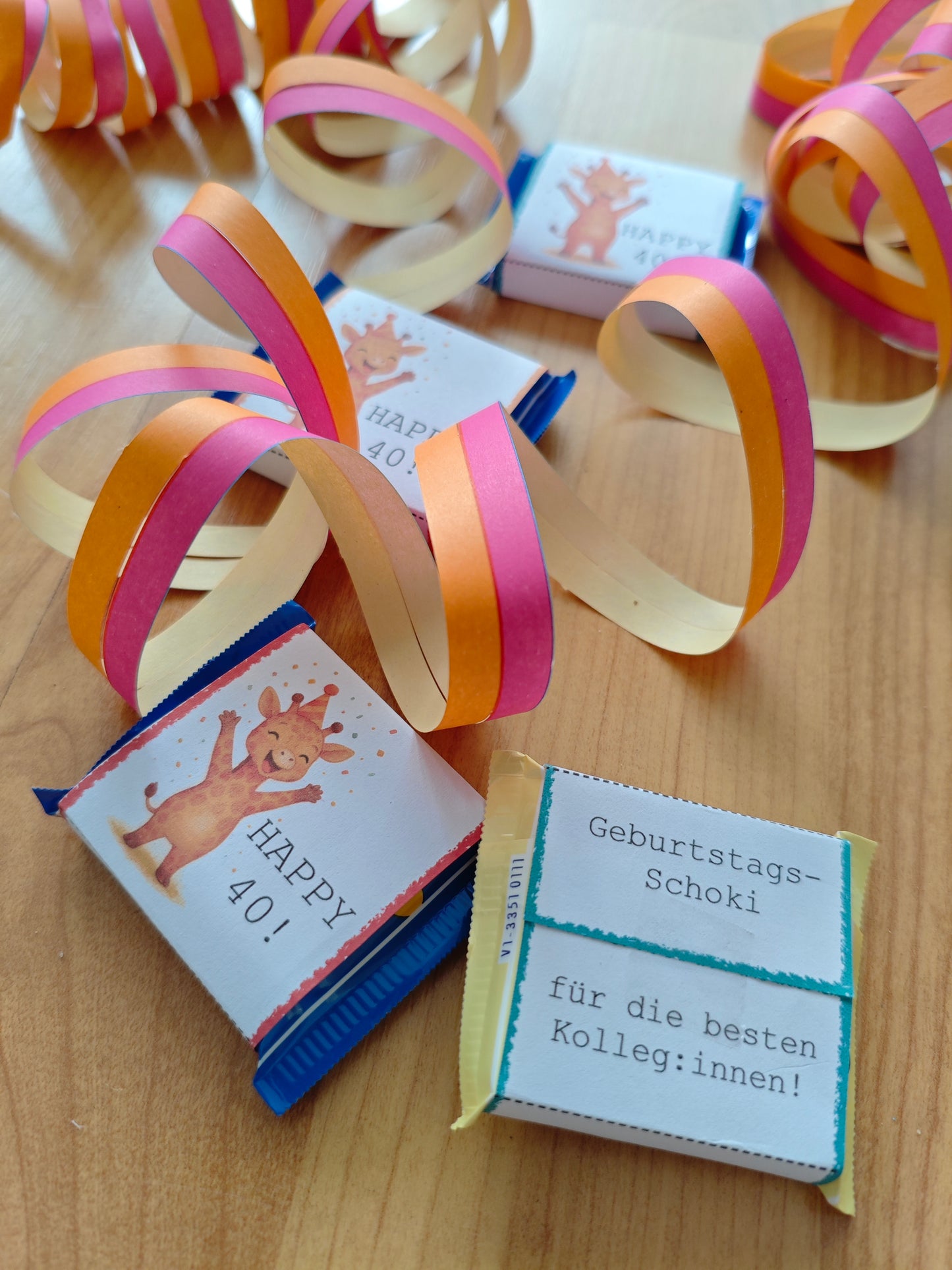 Happy 40 - DIY Bastelvorlage - Bandarole - Mini-Rittersport