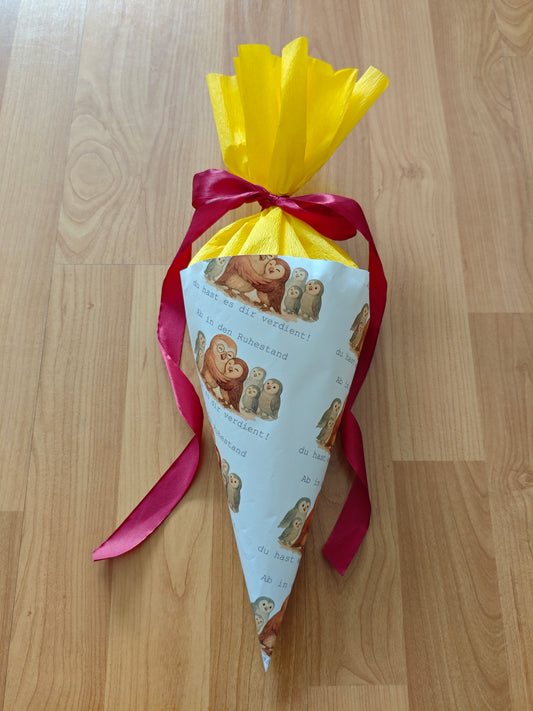 Ruhestandstüte – Herzlich Willkommen im Ruhestand - Goodbye Schule – DIY Schultüte zum selber basteln – Sofort-Download