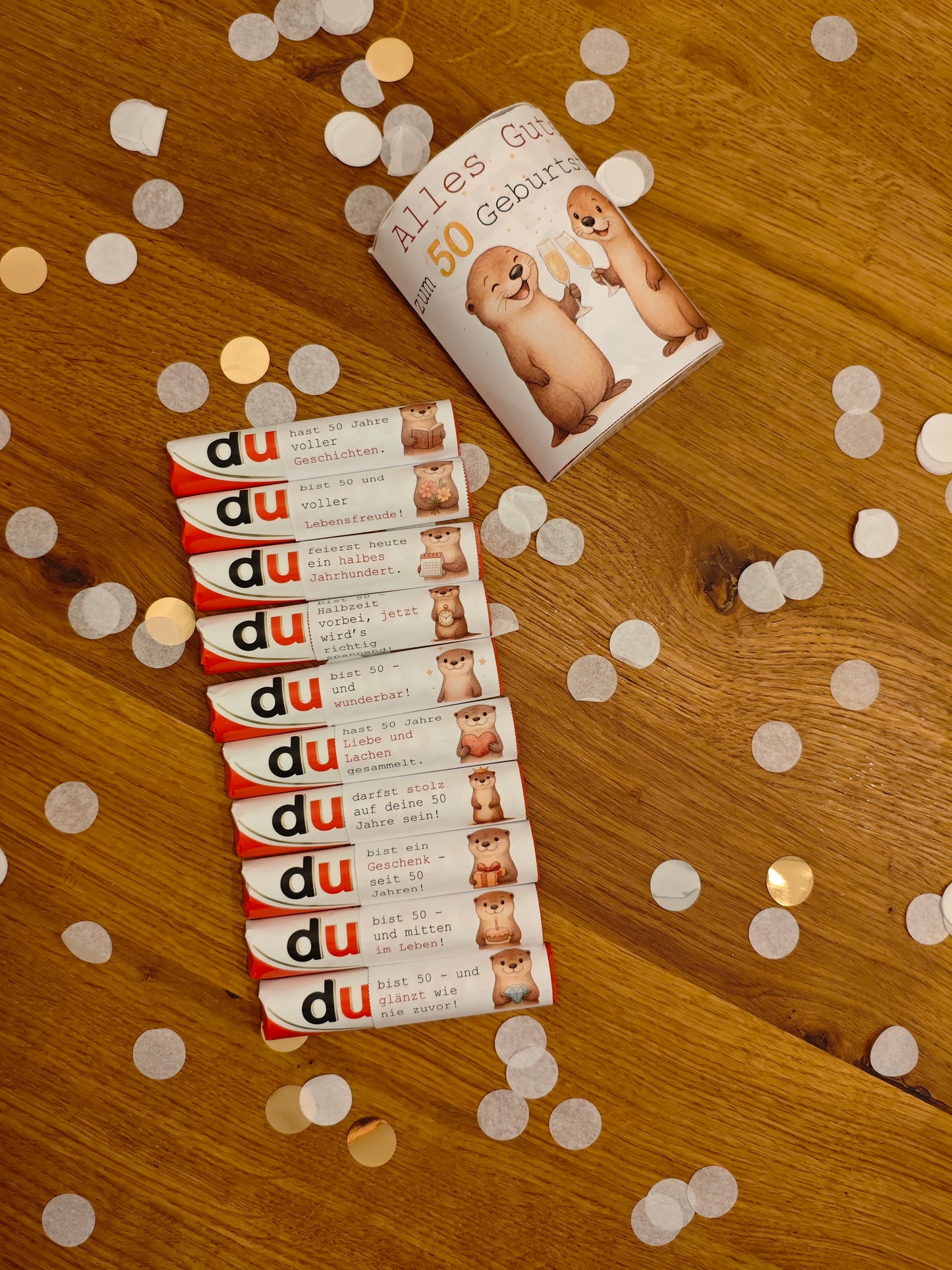 Duplo Bandarolen - 50. Geburstag - 10 kleine Botschaften - Bastelvorlage - DIY - Sofortdownload