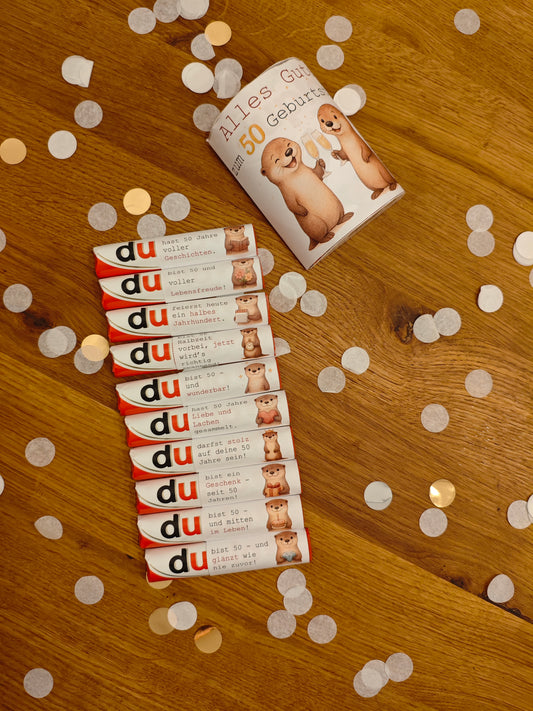 Duplo Bandarolen - 50. Geburstag - 10 kleine Botschaften - Bastelvorlage - DIY - Sofortdownload