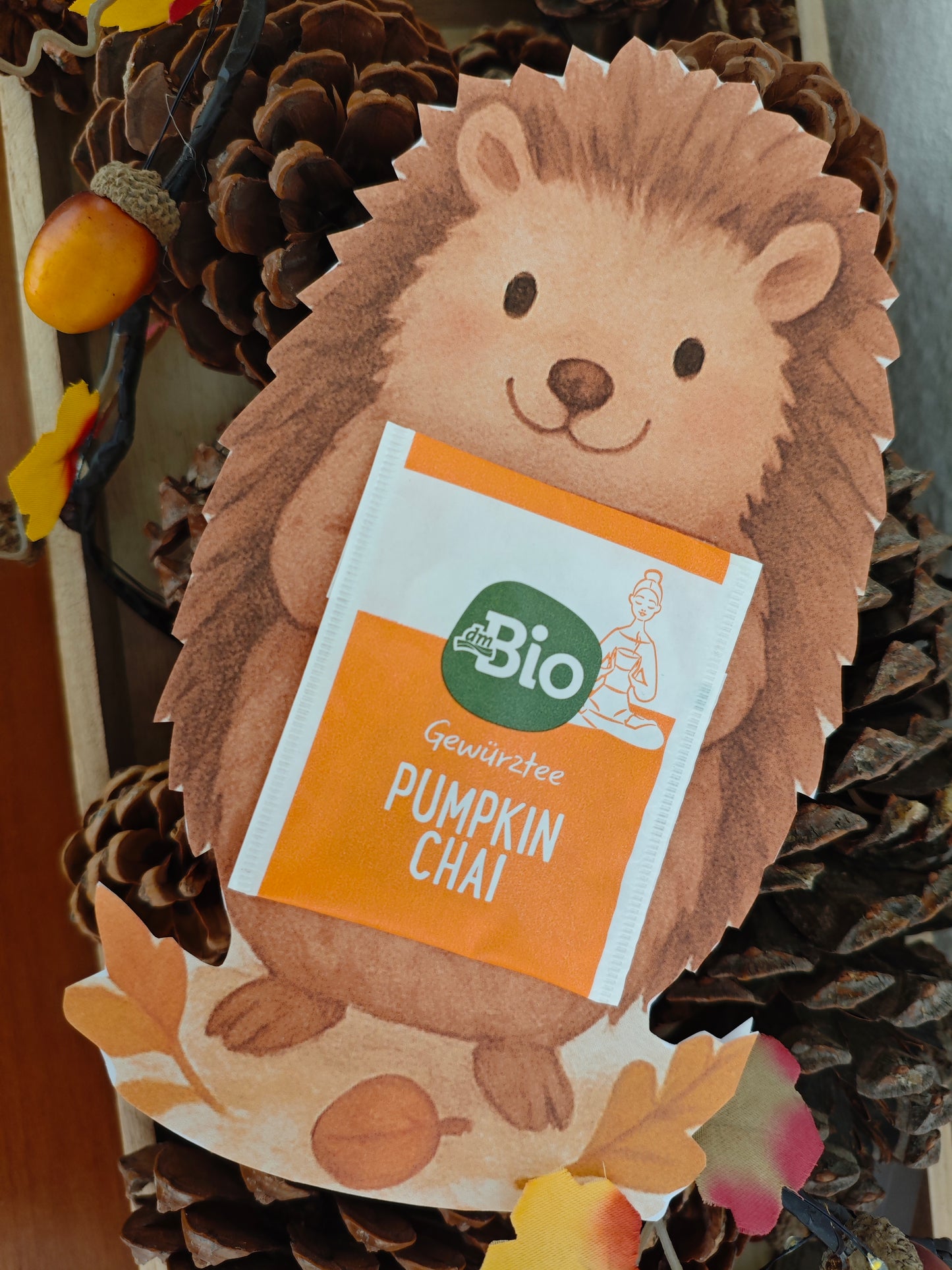 Bastelvorlage - Herbstferien - Teegruß - Igel - Sofortdownload