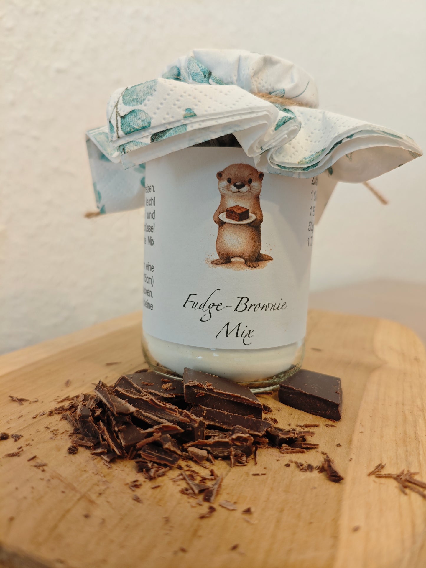 Bandarole - Fudge-Brownie Mix im Glas - Geschenk im Kollegium - Allrounder - Für SchokoladenliebhaberInnen- DIY - Sofortdownload