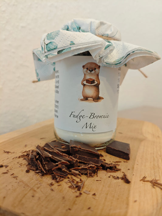 Bandarole - Fudge-Brownie Mix im Glas - Geschenk im Kollegium - Allrounder - Für SchokoladenliebhaberInnen- DIY - Sofortdownload