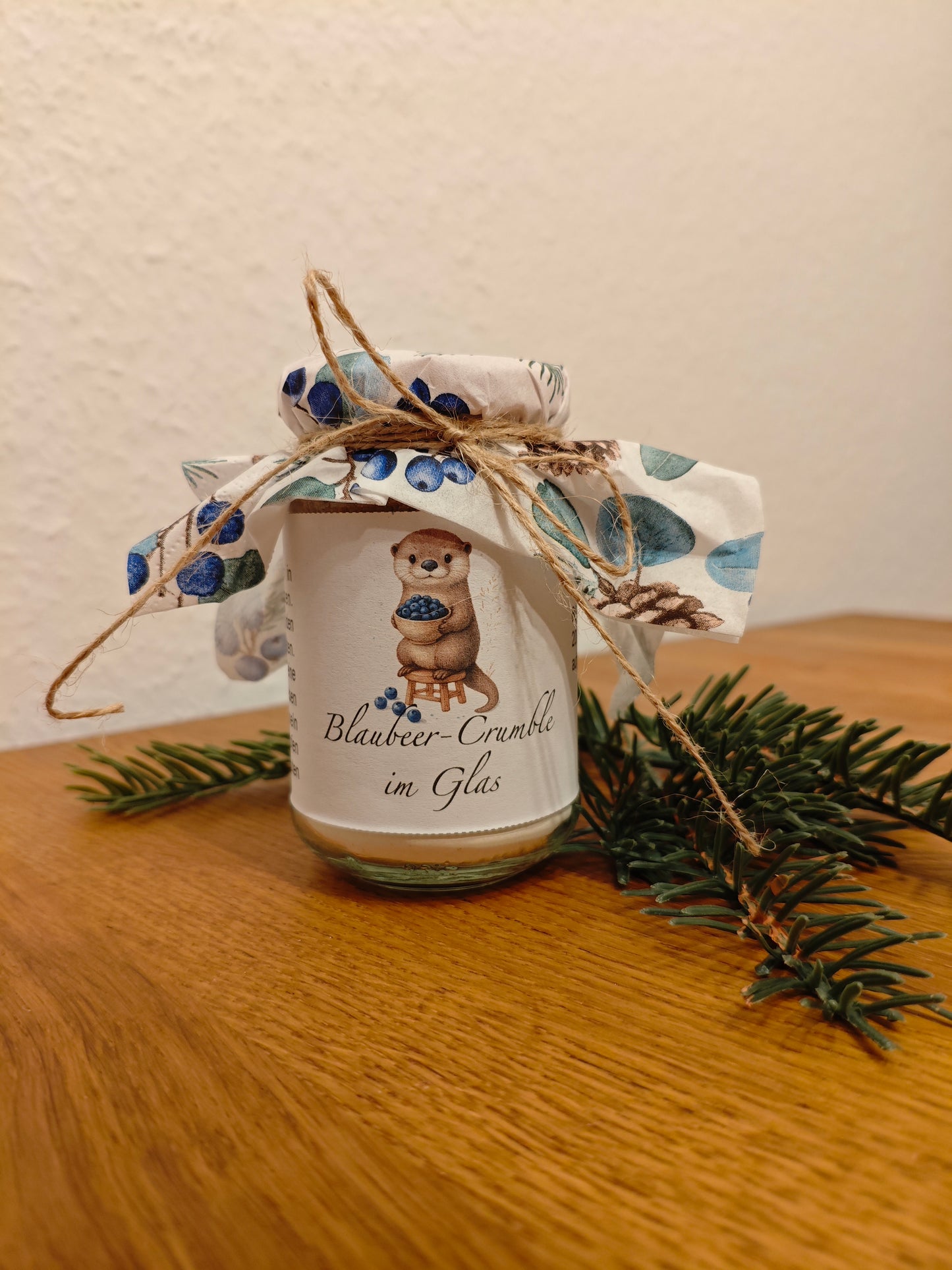 Banderole - Blaubeer-Crumble - Backmischung im Glas - Winterzeit ist Beerenzeit - DIY - Sofortdownload