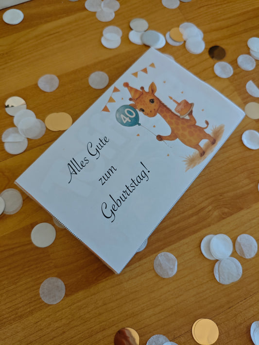 Bastelvorlage - Toffifee-Bandarole - 40. Geburtstag - Geburtstagsgeschenk - im - Kollegium - DIY - Sofortdownload