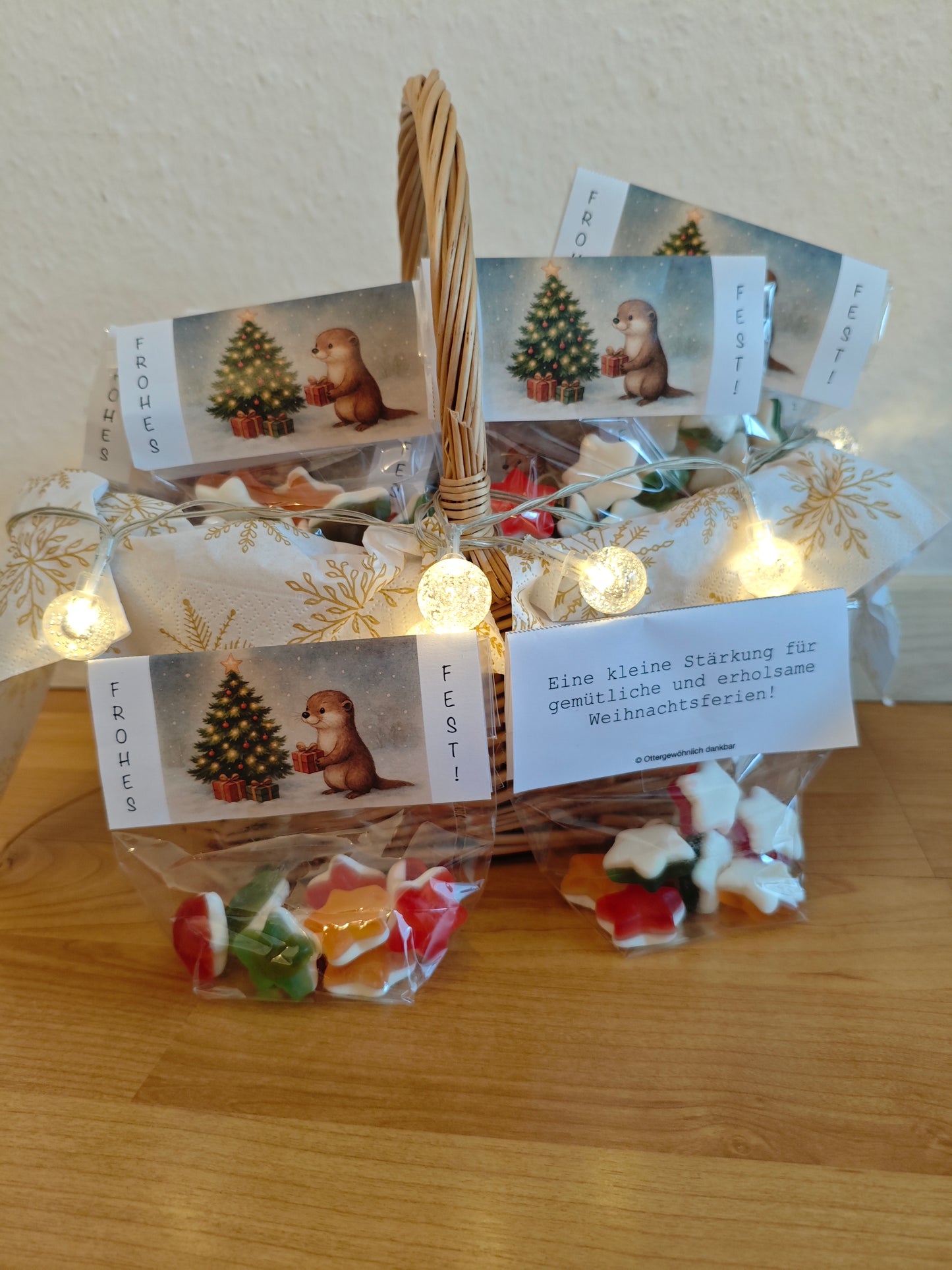 Bastelvorlage - Frohes Fest - Etiketten für Süßigkeitentüten - DIY - Bastelvorlage - Sofortdownload