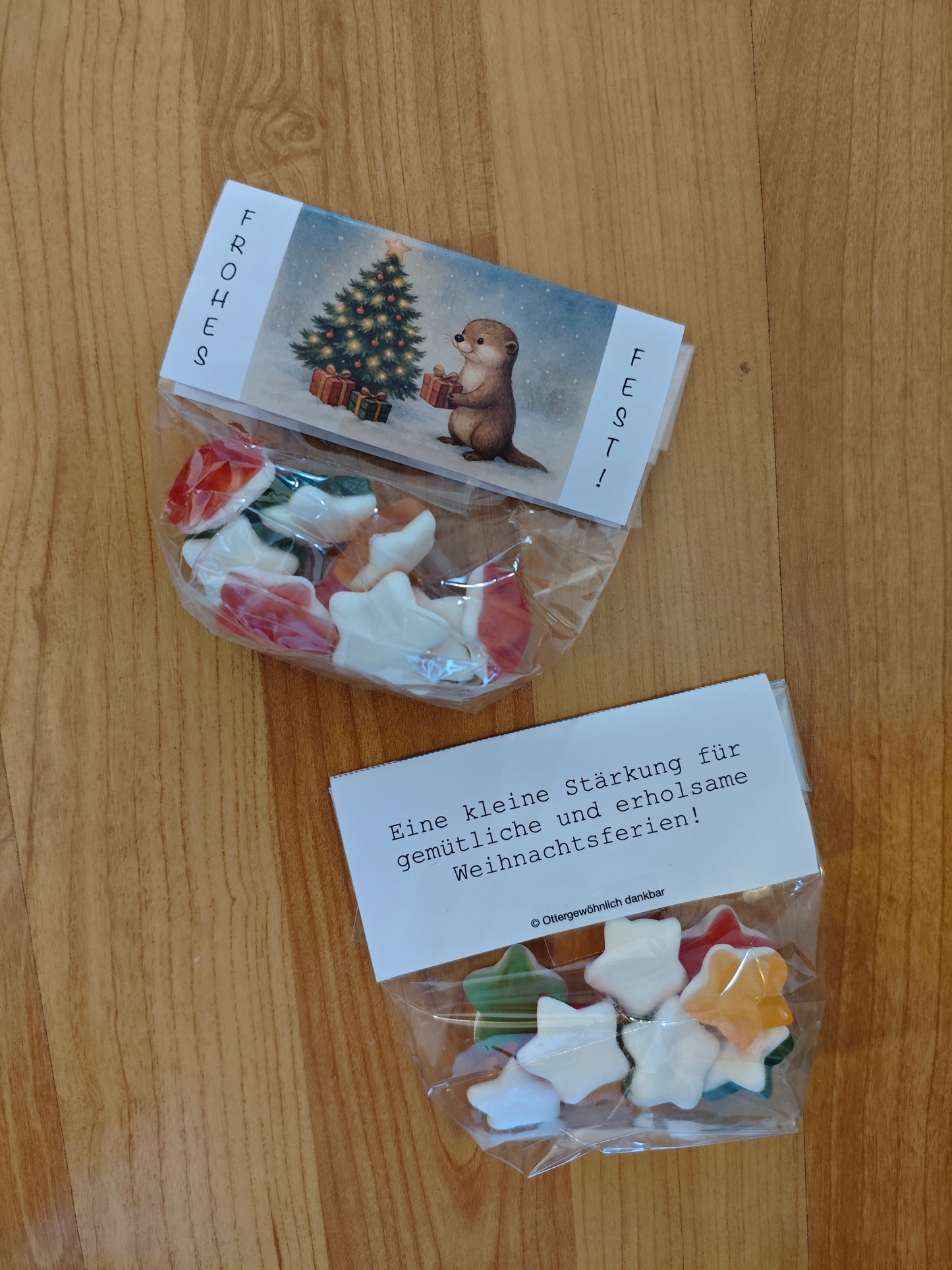 Bastelvorlage - Frohes Fest - Etiketten für Süßigkeitentüten - DIY - Bastelvorlage - Sofortdownload