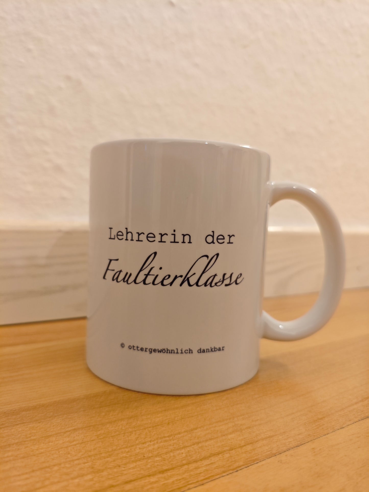 Personalisierte Tasse "Faultierklasse"