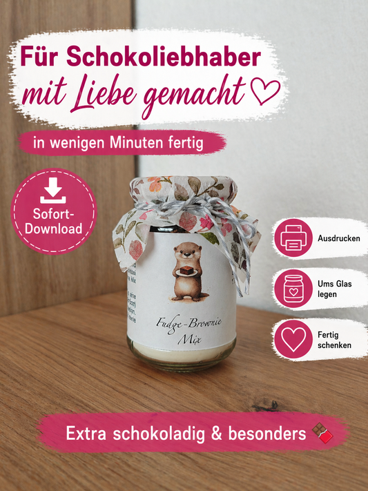 Brownie im Glas - schokoladiges Geschenk
