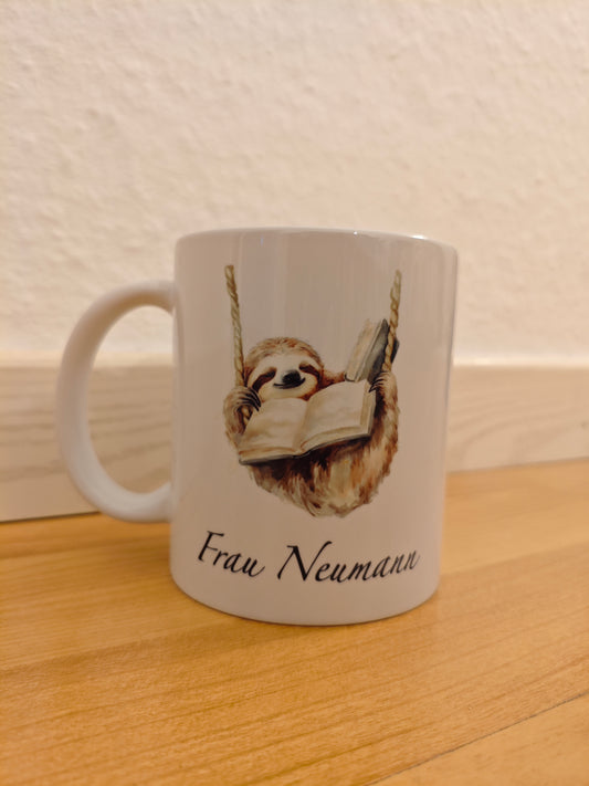 Personalisierte Tasse "Faultierklasse"