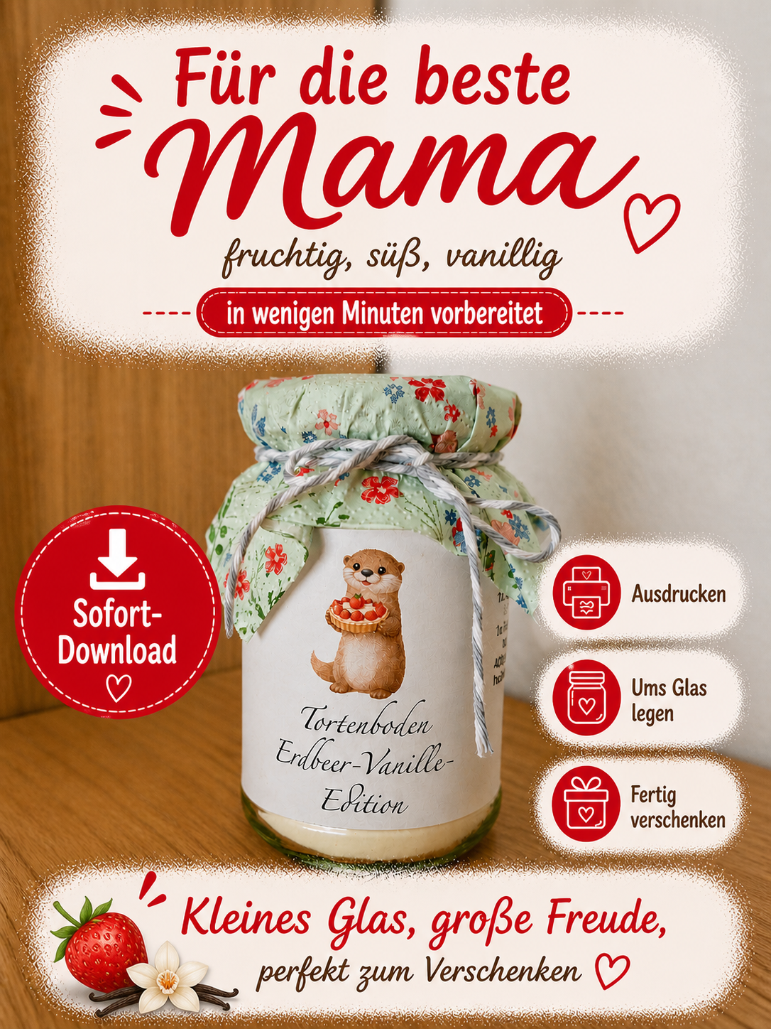Tortenboden Erdbeer - frisches Geschenk