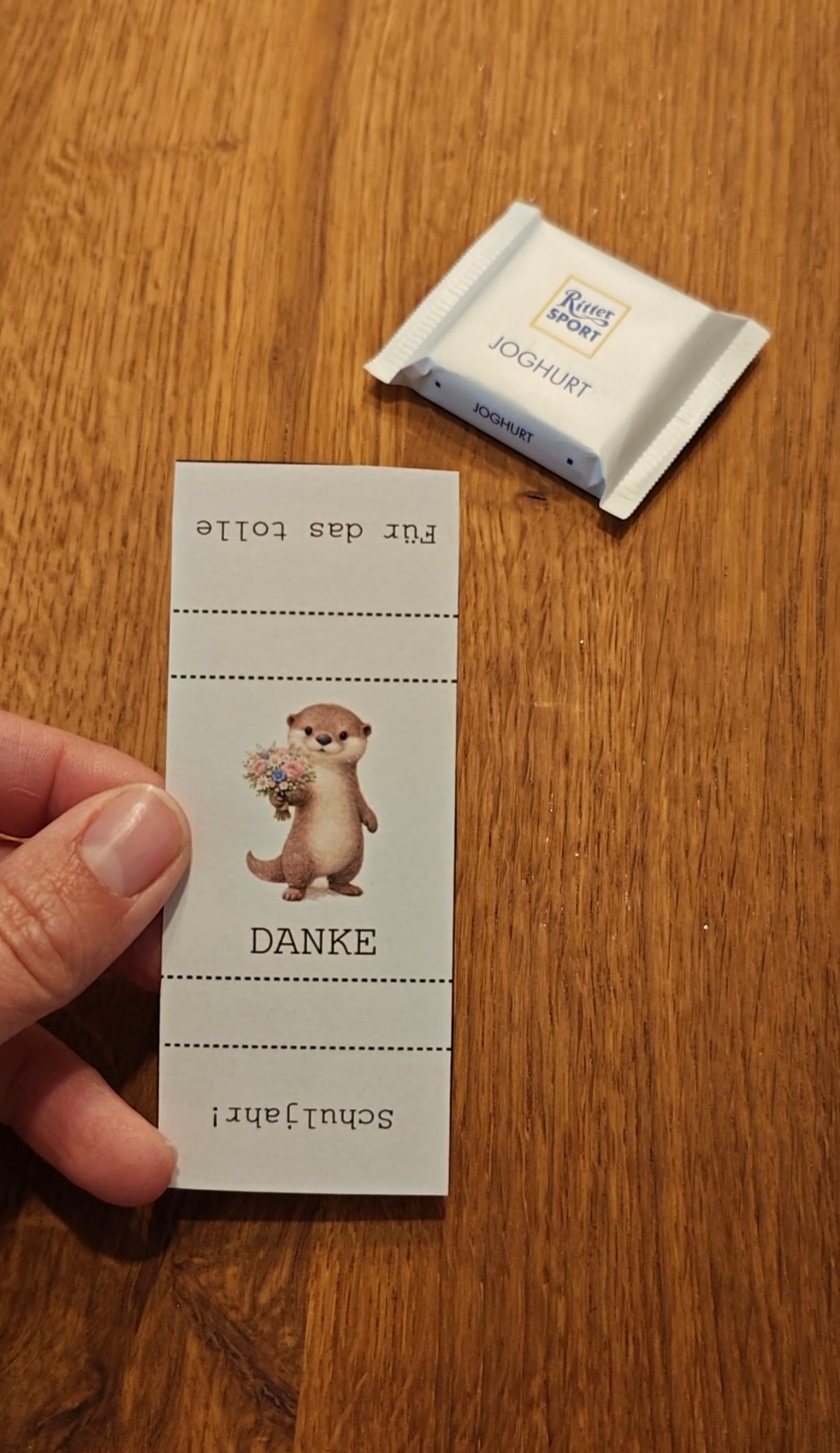 Mini-Rittersport Banderole – Danke für das tolle Schuljahr