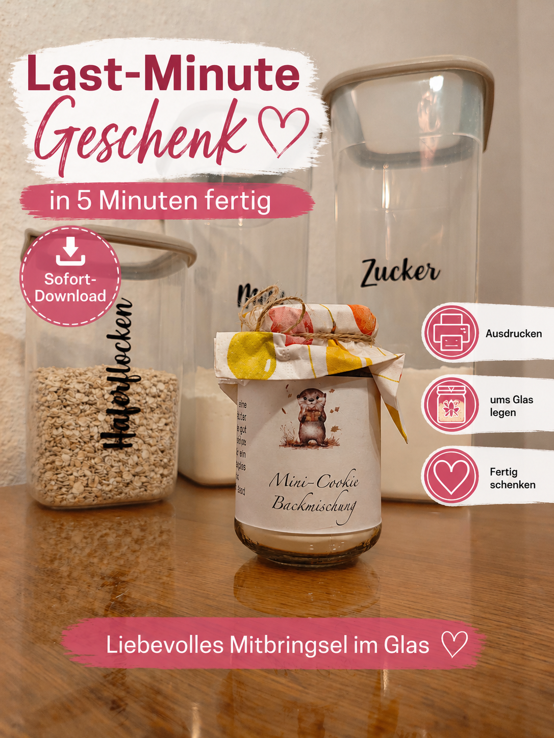 Mini-Cookies im Glas – das perfekte Geschenk