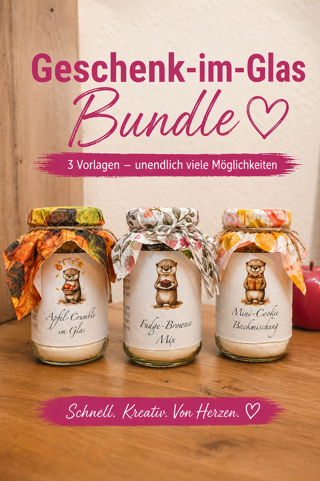 Geschenk im Glas Bundle – 3 Vorlagen für schnelle persönliche Geschenke