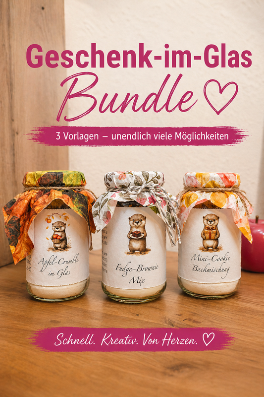 Geschenk im Glas Bundle – 3 Vorlagen für schnelle persönliche Geschenke