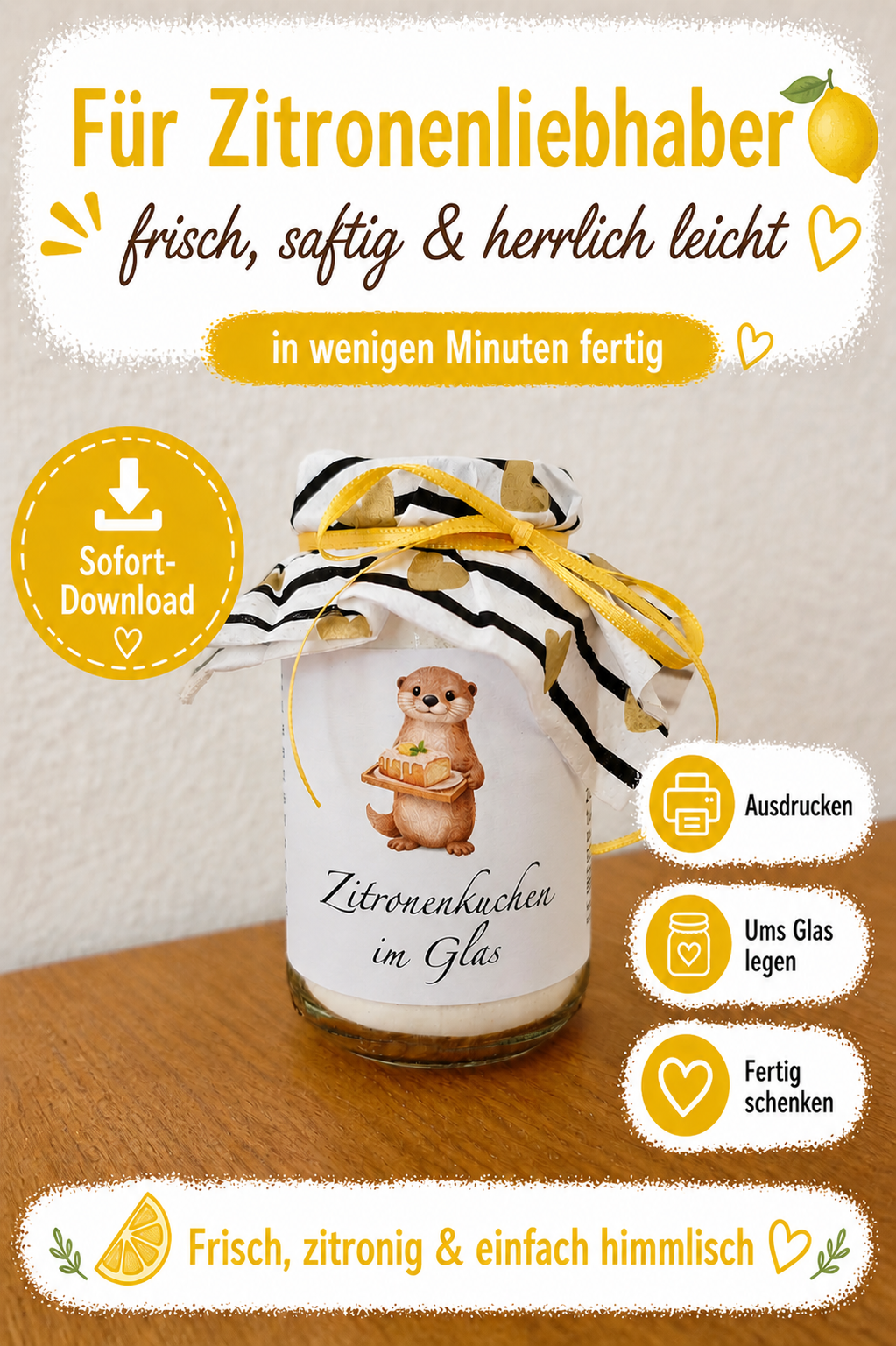 Zitronenkuchen - sonniges Geschenk