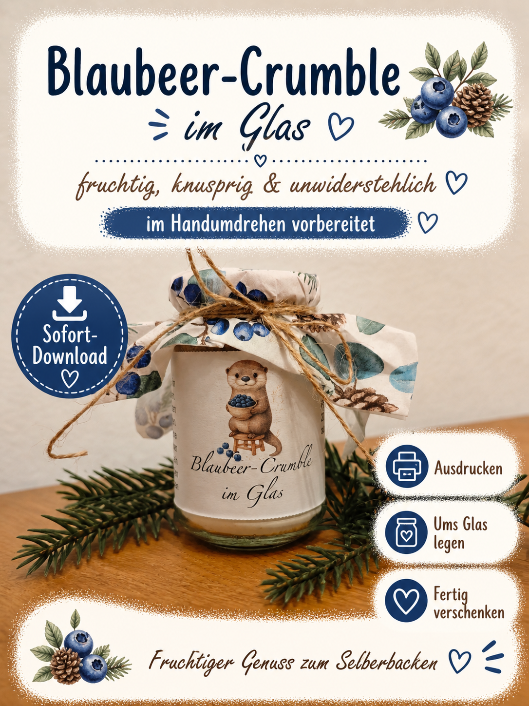 Blaubeer-Crumble - süße Auszeit schenken